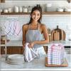 12-1 Pcs Highly Absorbent Kitchen Towel - Checkered Pattern Low Plush Pad, Used for Drying Utensils, Cleaning, and Hand Wiping