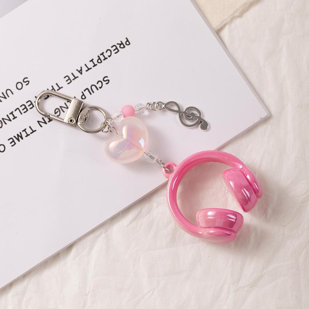 Creative 3D Music Earphones Acrylic Keychain and Schoolbag Charm