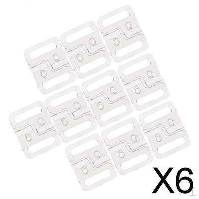 6xPlastic Bikini Bra Clips Hook Swimwear Clicker Accessories 14mm Clear