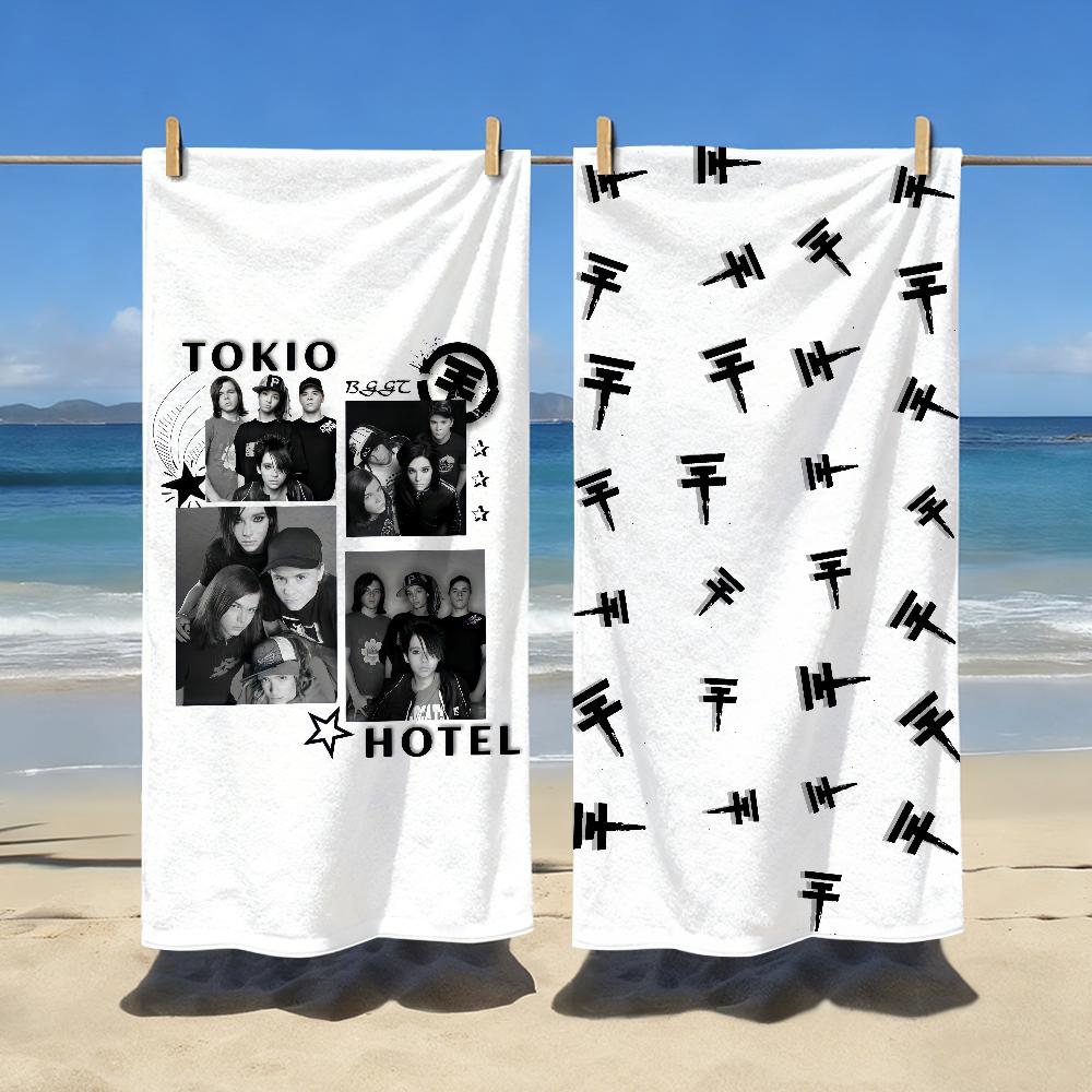 Telo da Musica Rock Band T-Tokio Hotel Logo Asciugatura Rapida Morbido Yoga Nuoto Fitness Alpinismo Grandi Teli da Spiaggia