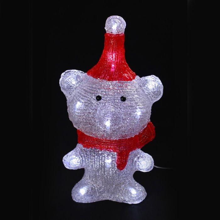 Ours avec bonnet de noel a led