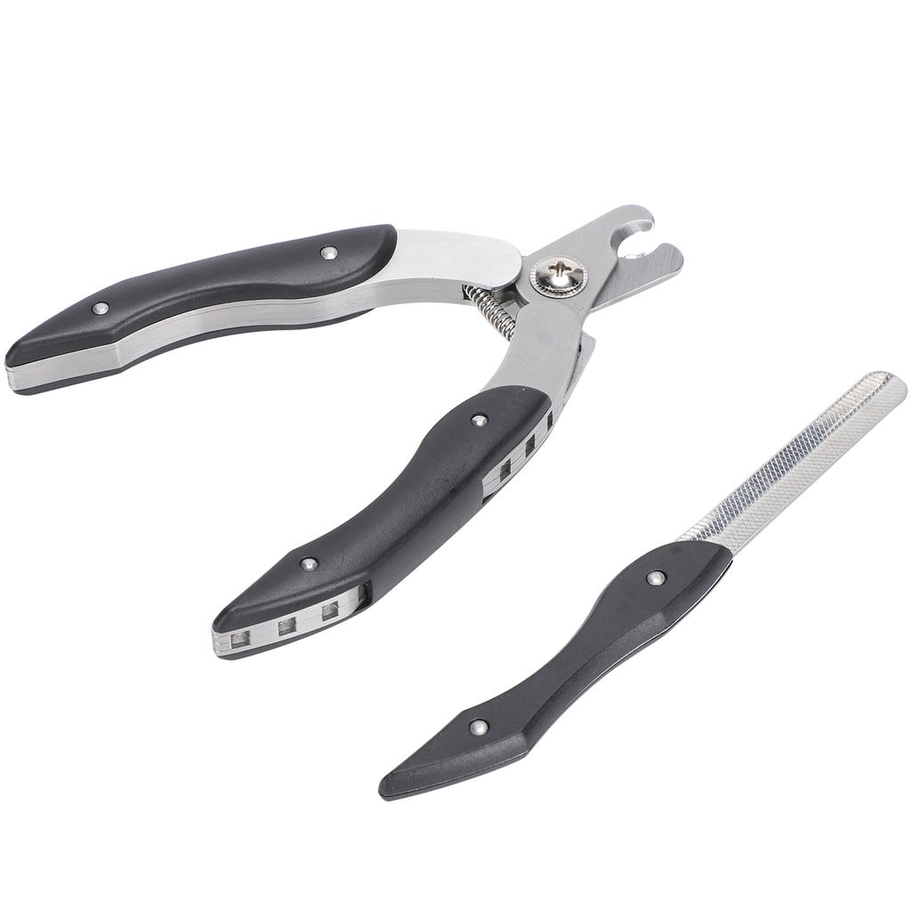 Tiernagelschere Trimmer mit Feile Krallenpflege Schneider Rutschfester Griff Edelstahl für Hunde Katzen