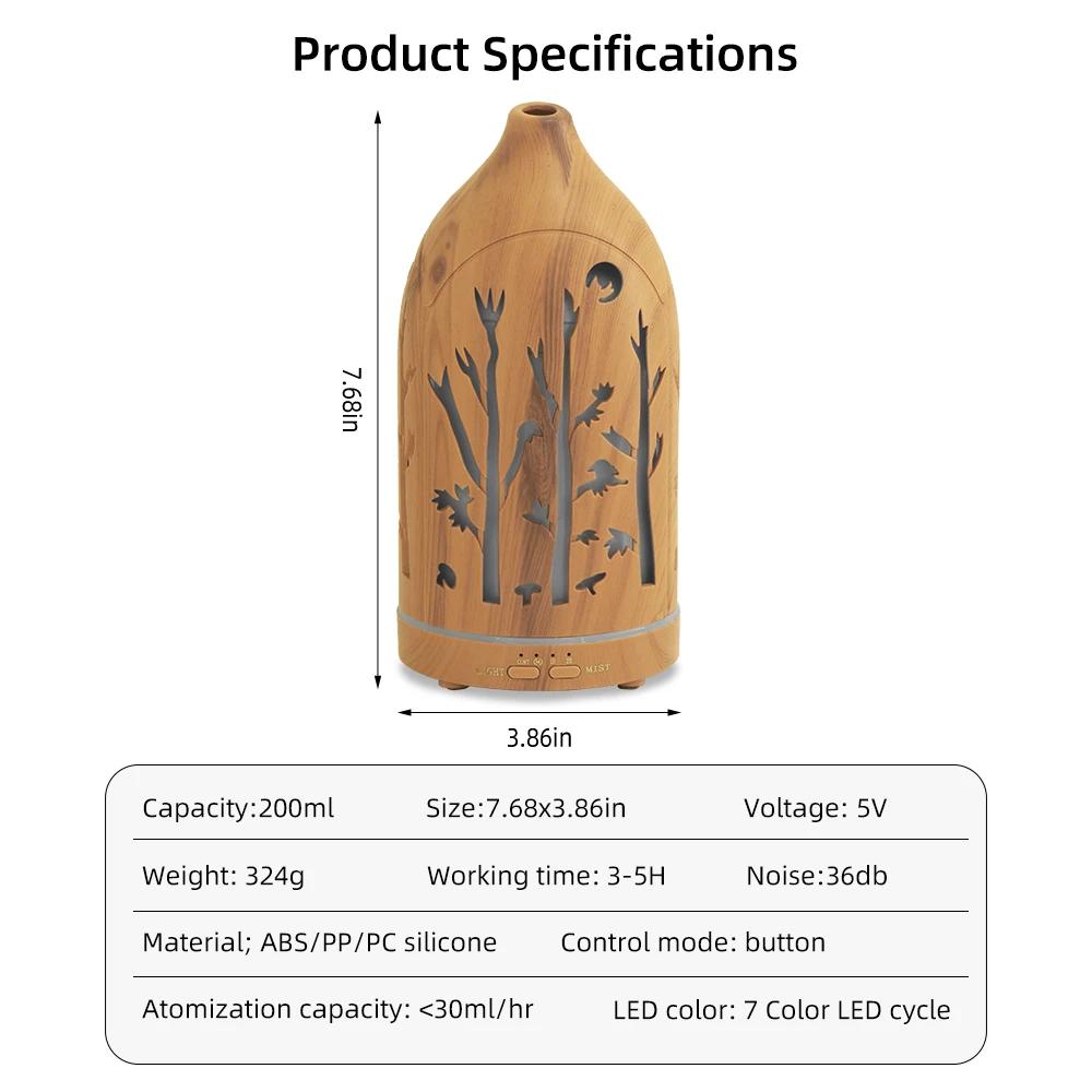7 Color LED Aromatherapy Diffuser 3 Oils Included, Auto Shut-Off, Ultra Quiet