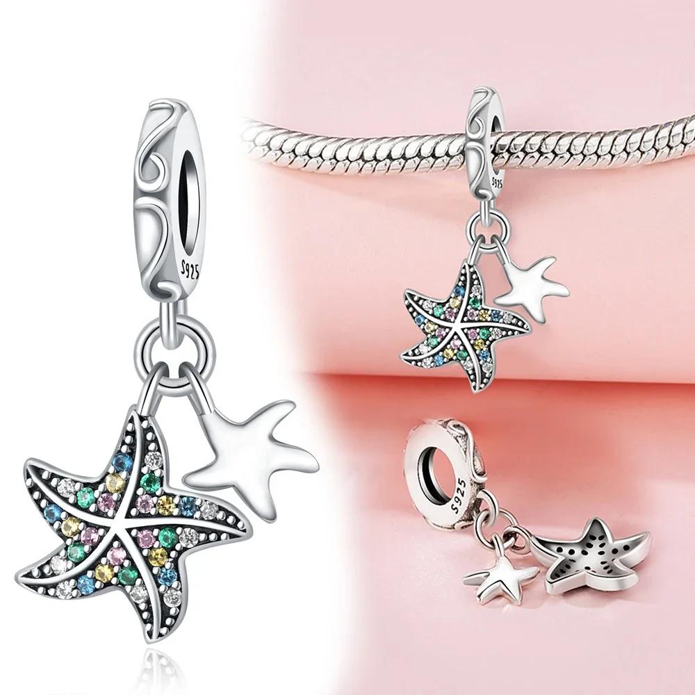 Charm Copper Ocean World Series Heart Fish Scale Pattern Gradient Epoxy Beads For Women'S Bracelet Diy Jewelry Gift