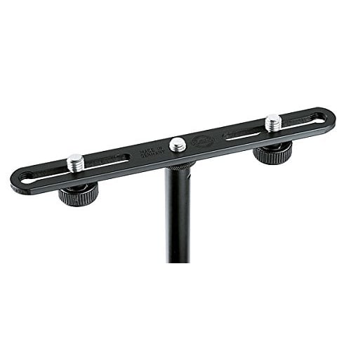 K&M Microphone Stand Mic Bar, for Two Microphones, Sliding Mounting Position, 235/5