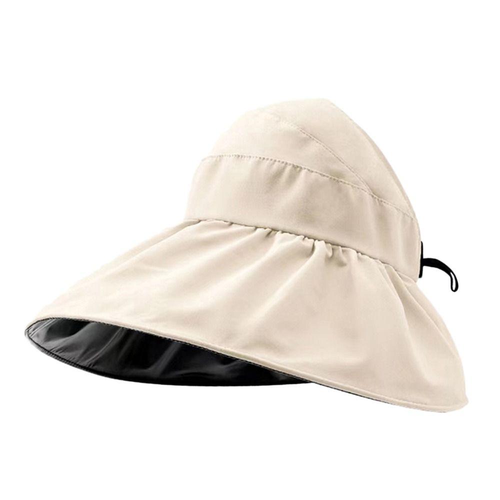 Women Summer UV Protection Wide Brim Foldable Sunshade Hat Bucket Hat Sun Cap Beach Cap