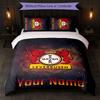 Bayer Leverkusen Football Custom Name Text Bedding Set 1 Duvet Cover+2 Pillowcases Soccer Logo Personalized Gift For Special Occasion Bedroom Decor