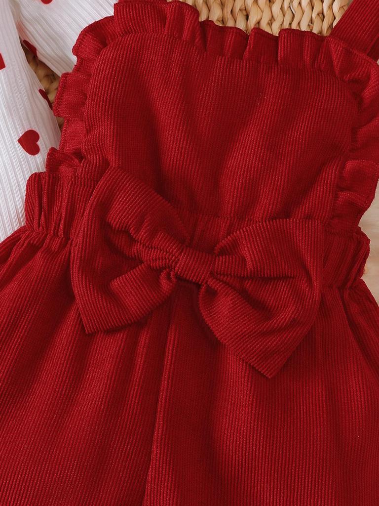 0-18 Months Baby Girl Clothing Outfit 3Pcs Bodysuit Heart Print Long Sleeve Jumpsuit Headband Newborn Baby Autumn Clothes Set