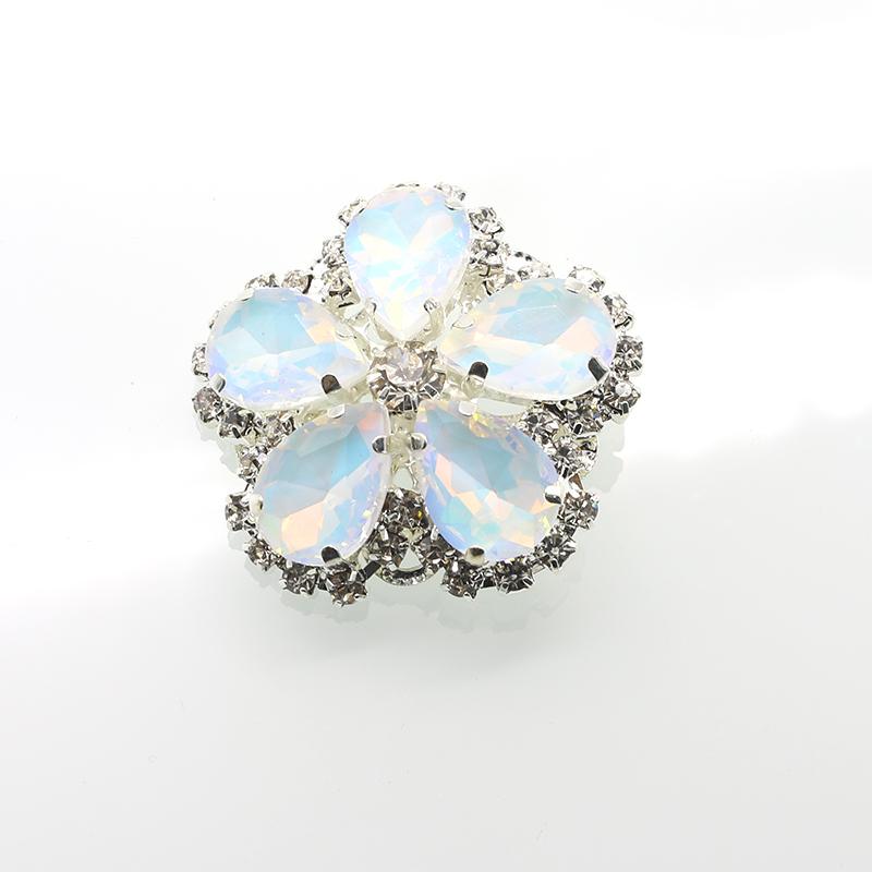 

3Pcs/Lot33 * 35MM Flower Plate Button Water Diamond Flower Colored Coat Decoration Button DIY Hand Sewn Clothing Accessories