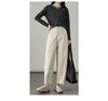 High-Waist Petite Tencel-Cotton Harem Pants for Women - 2025 Autumn Collection, Nine-Point Wide-Leg Casual Design