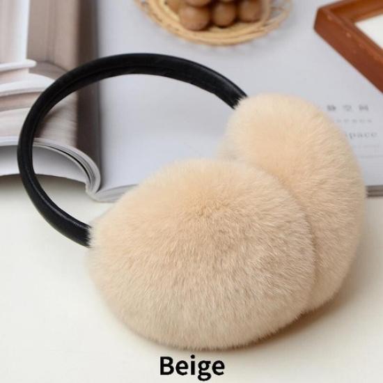 Women Warm Faux Rabbit Fur Earmuffs Plush Ski Ear Warmer Cover Earflap Winter
