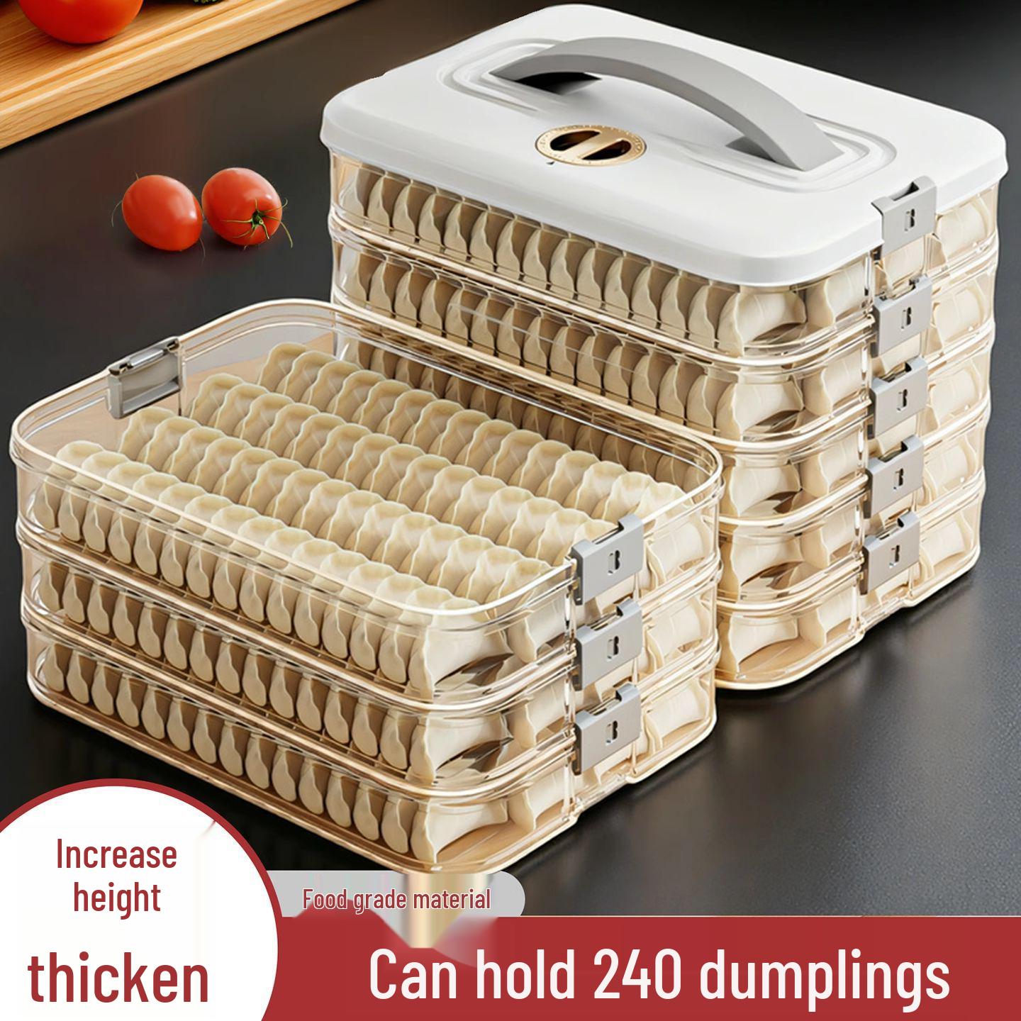 

Jia Bangshou Raised Thick Dumpling Box - Wonton & Food Grade Freezer Storage One-Layer [Holds about 60 dumplings]