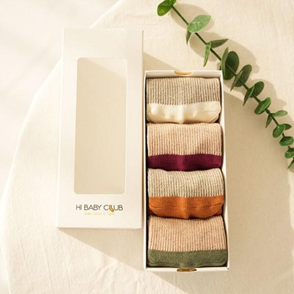 Hi Baby Club Baby Gift Trendy Ribbed Socks 4er-Set, koreanische Babyprodukte