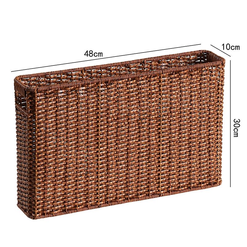 Imitation Rattan Narrow Storage Basket Organizer