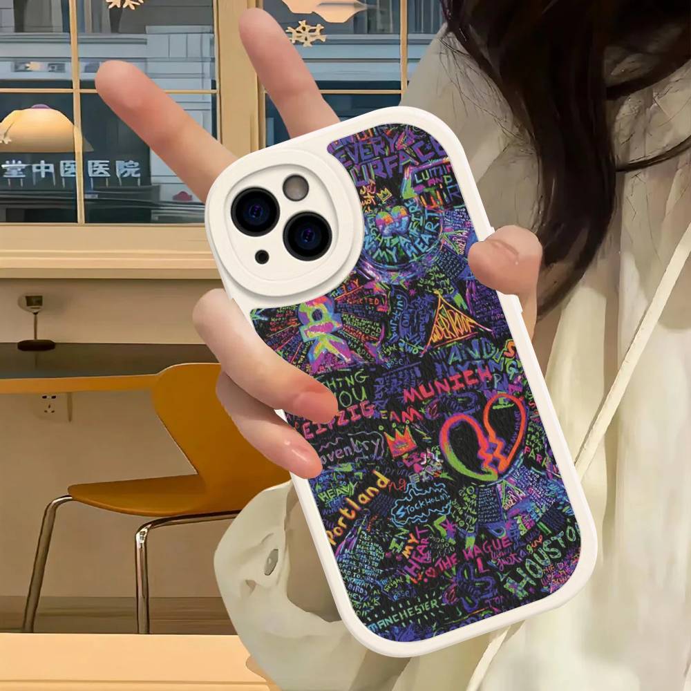 Moon Music Coldplay Band Phone Case For IPhone 16 15 14 13 12 11 Pro Max Plus Leather Shockproof Cover