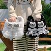 Cartoon Lace Bow Cotton Slippers Winter Indoor Home Thick Bottom Non-slip Piled Warm Fluffy Slippers