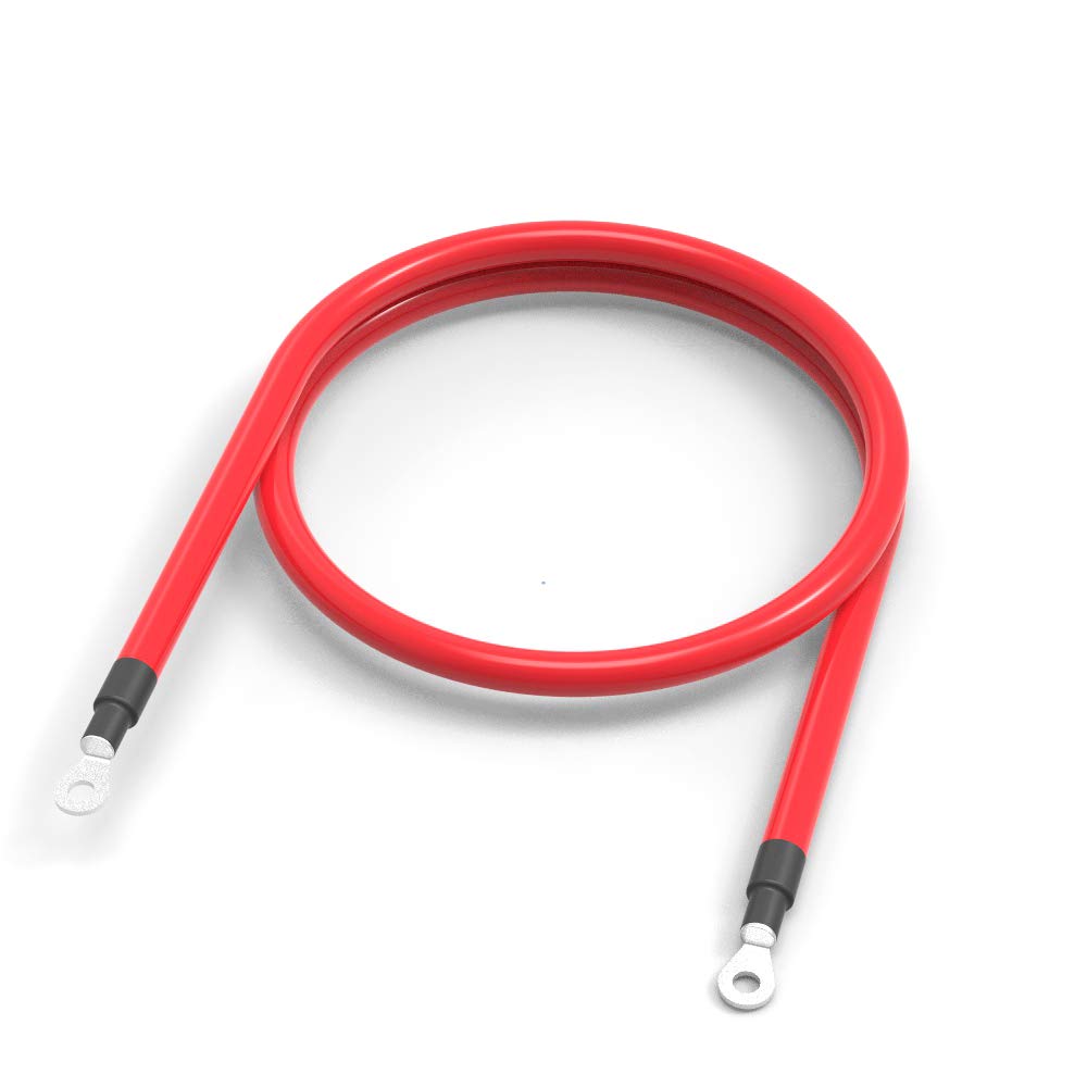 SHIERLENG 4 AWG 25mm2 100cm Red + Black Pure Copper Cable Power Inverter