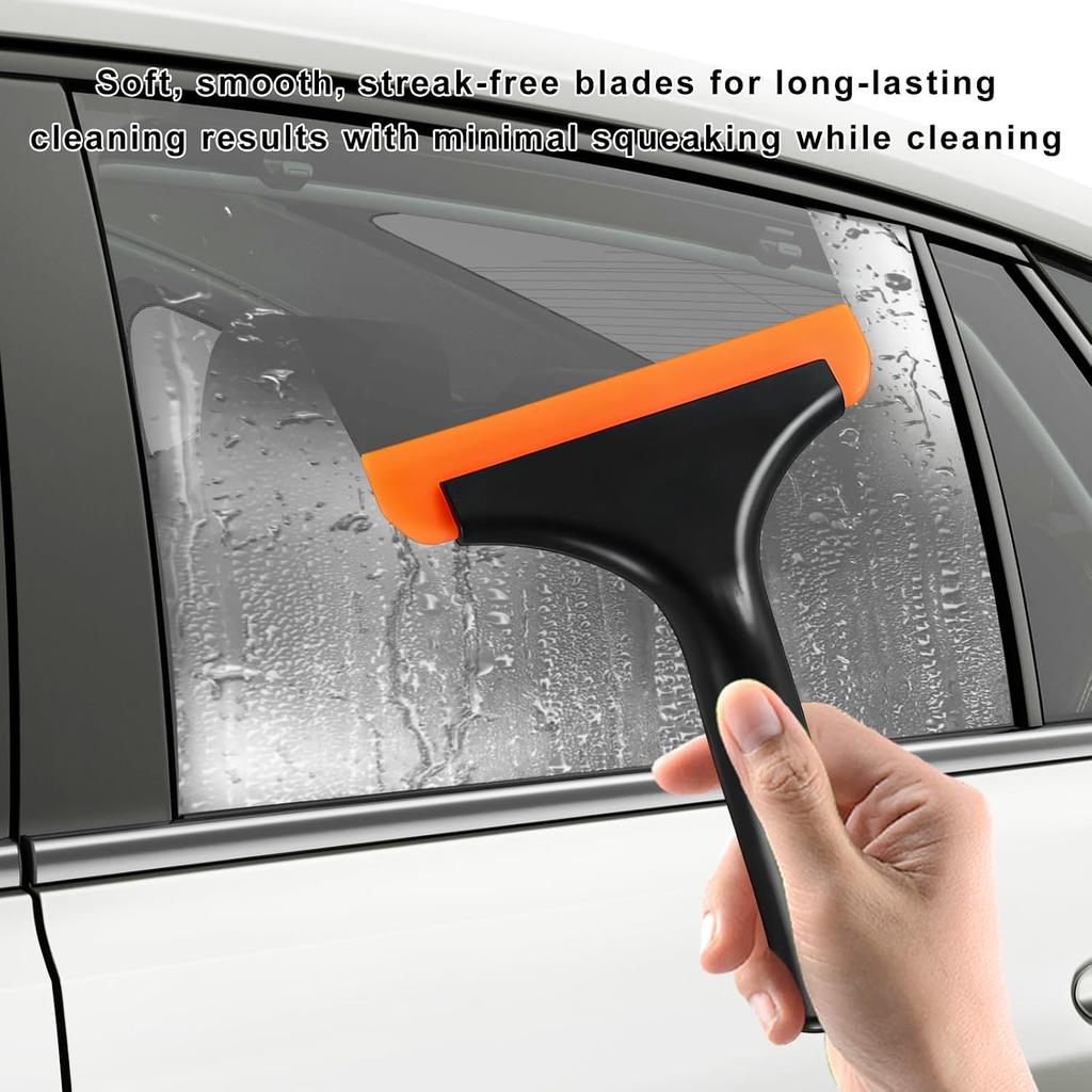 Kleine Siliconen Raamwisser, Auto Voorruit Schoonmaak Wisser met 5,9 Inch Blad & Antislip Handvat, Multifunctionele Waterblad Wisser voor Glas