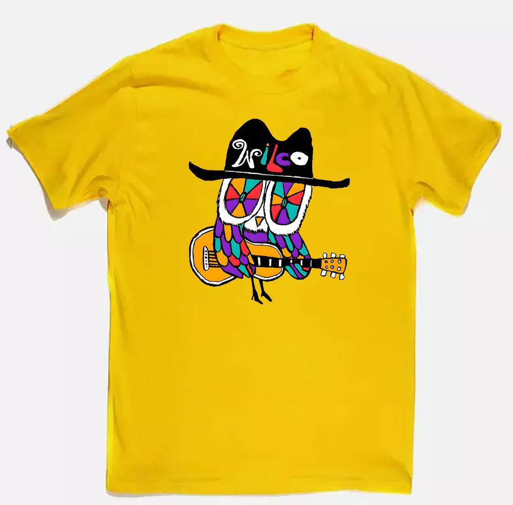 Редкий Подарок для Фаната от Wilco Tour Band Хлопковая Футболка Все Размеры от S до 5XL Желтая Футболка Унисекс S