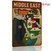 Middle East Metal Tin Sign    Retro Wall Art with National Flags of Course Durable Iron Decor for Home Cafe Bar