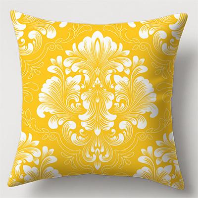 Home Decor Yellow Pillows With Floral & Geometric Patterns Pattern Cushion Cover Suitable For Sofa Bedroom Car Pillow Cover