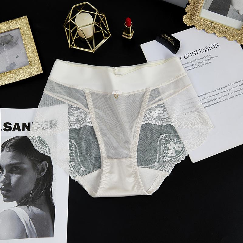 Dámské kalhotky sexy spodní prádlo s vysokým pasem Špičkové krajkové kalhotky