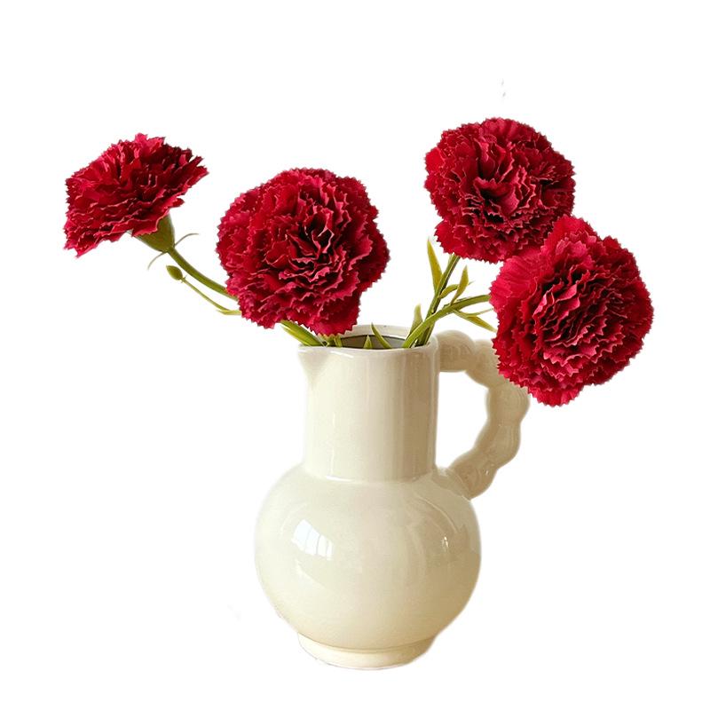Carnation Fake Flower Arrangement - Perfect for Mother's Day, Teacher's Day, Home Décor, and Photo Prop