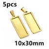 5-10pcs Rectangle Pendant Cabochon Base Blank Setting Tray Stainless Steel DIY Jewelry Making Accessories for Necklace Earrings