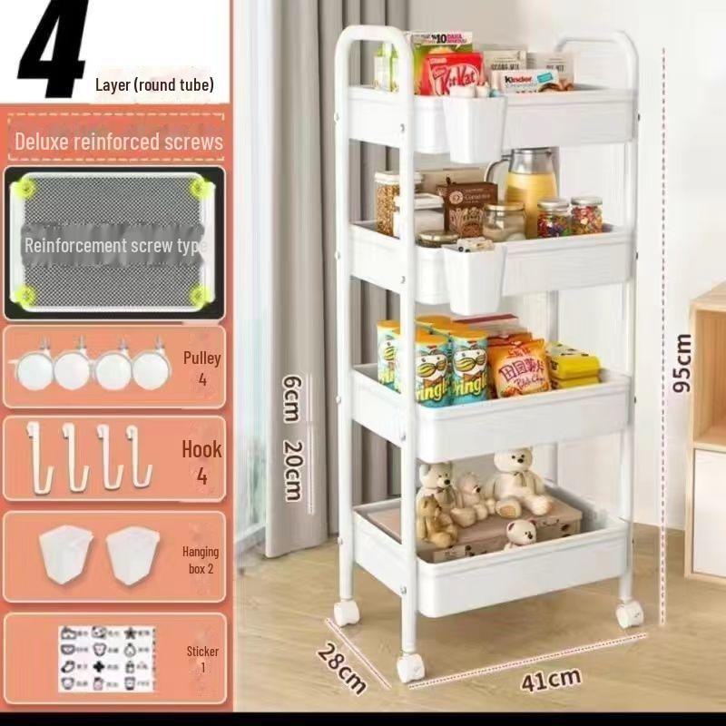 Multi-Layer Mobile Storage Rack for Baby Snacks and Bathroom Essentials