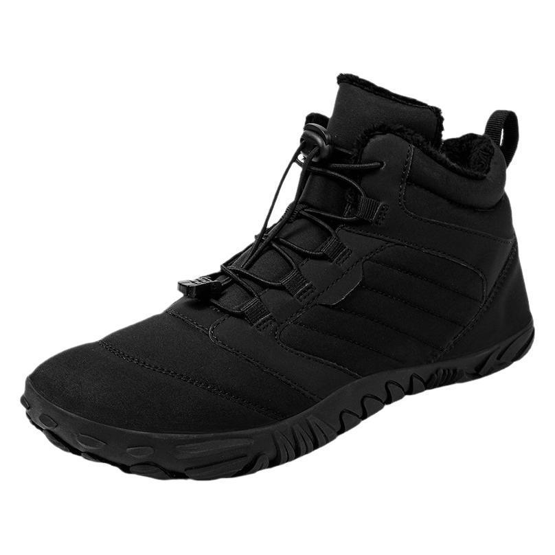 New Winter Outdoor Non-Slip Splash-Proof Snow Boots with Velvet Lining for Couples - Warm Mountaineering Five-Finger Design