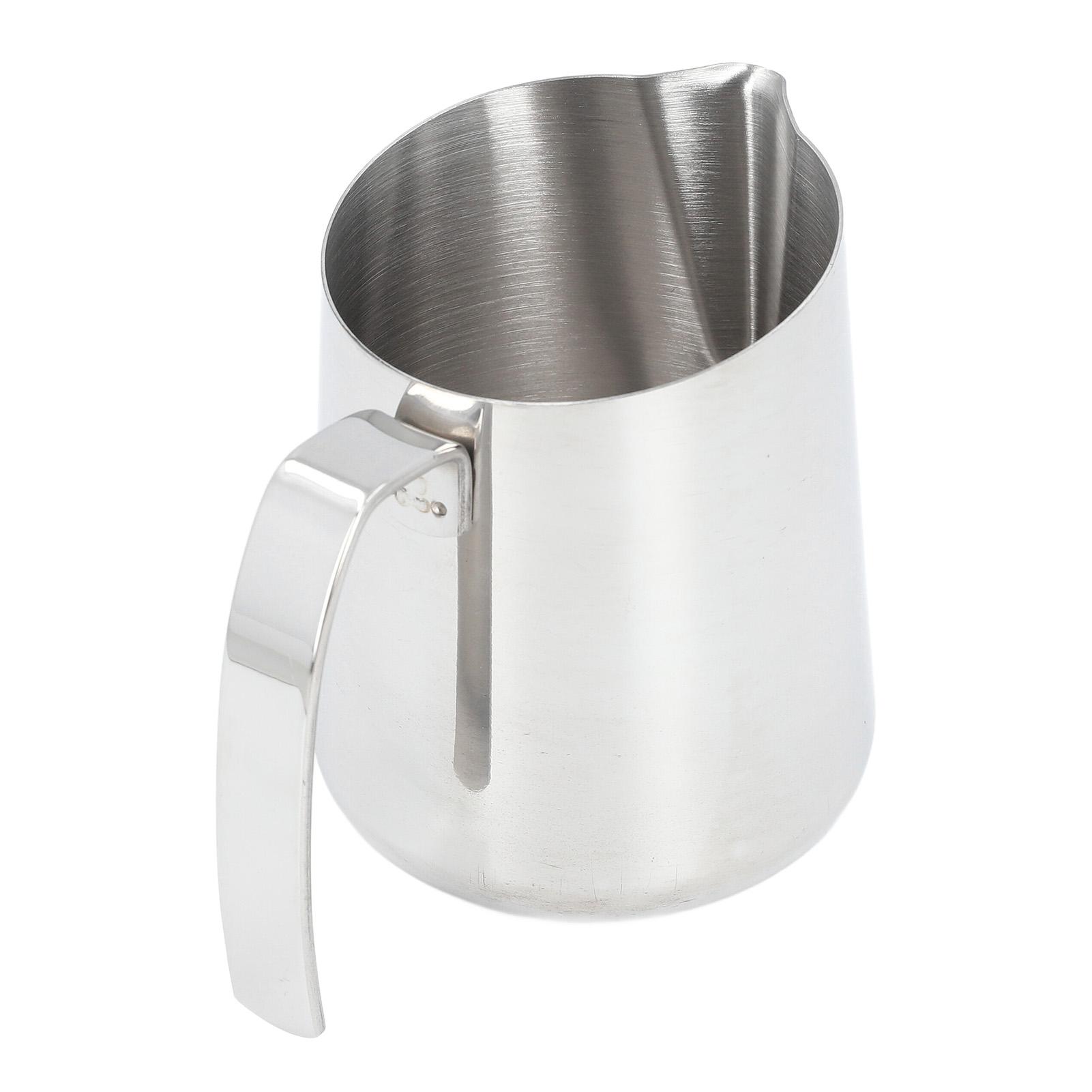 

Питчер для вспенивания молока из нержавеющей стали 304, чашка-сливочник, питчер для латте-арта, для приготовления кофе на пару с наклонным носиком и шкалой для