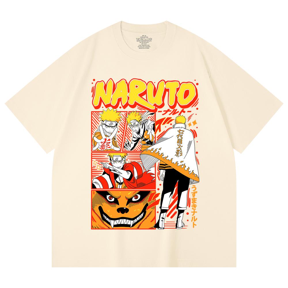 230 Gsm 100% Cotton Naruto V2 Hokage Print Unisex Heavy Cotton T Shirt