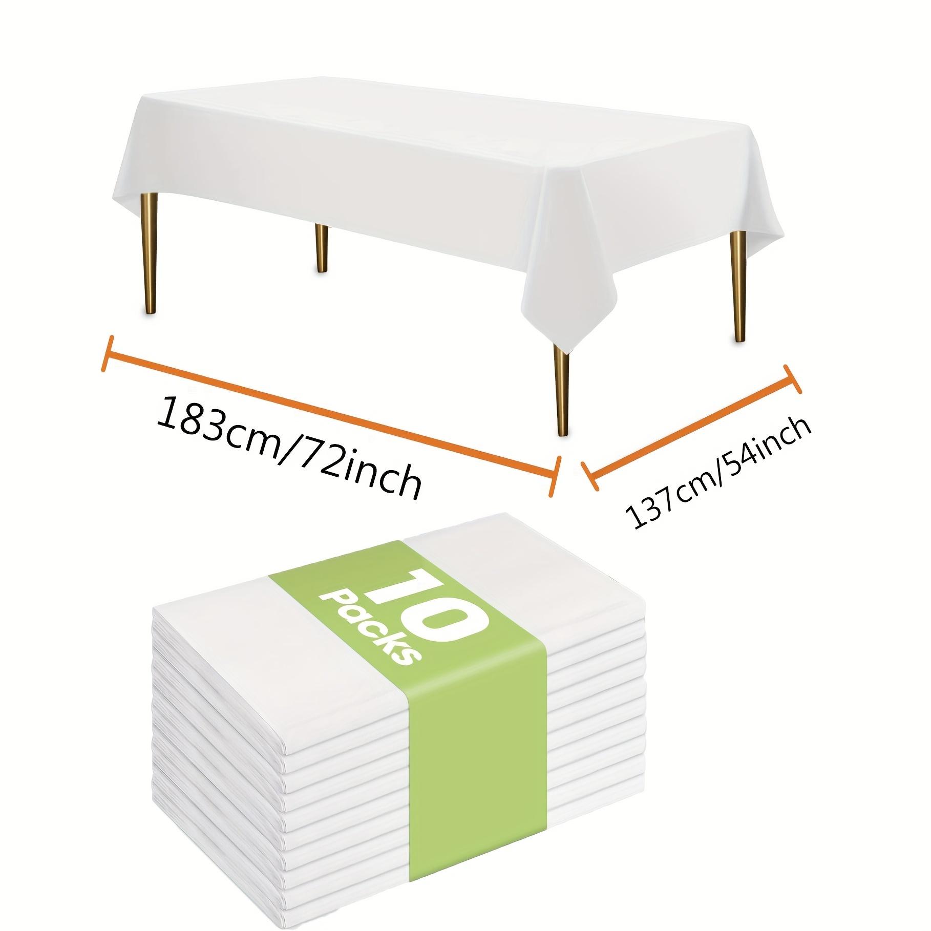 

10pcs Plastic Tablecloths - Rectangular Party Decorations for Weddings, Birthdays, Anniversaries, and More, Durable Table Covering, Tablecloth Decor 72inch*54inch-10pcs