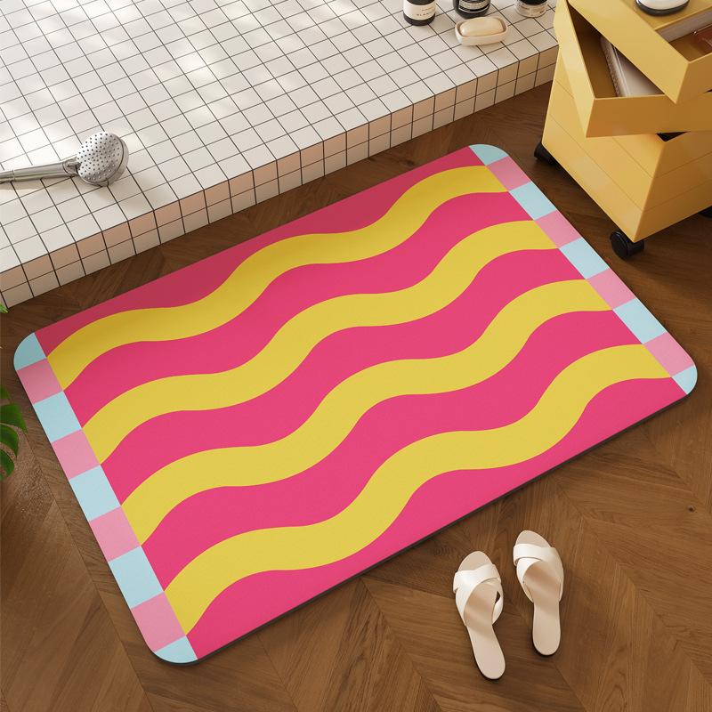 Vind Kiselgur Golvmatta Badrum Vattenabsorberande Halkfri Golvmatta Toalett Toalettdörr Smutsavvisande Snabbtorkande Golvmatta