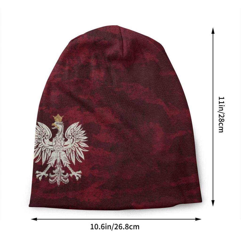 Custom Poland Vintage Coat Of Arms Bonnet Hats Cool Knitted Hat Unisex Women Warm Winter Polska Polish Eagle Skullies Beanies Caps