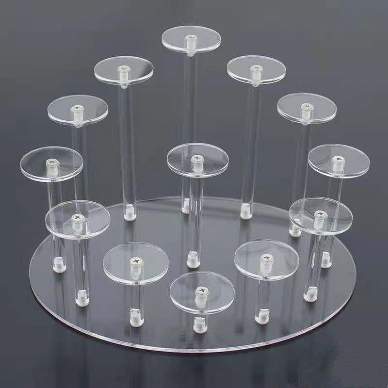 Acrylic Transparent Staircase Ellipse Figurine Display Stand Ring Jewelry Cosmetics Doll Blind Box Fragrance Decorative Shelf