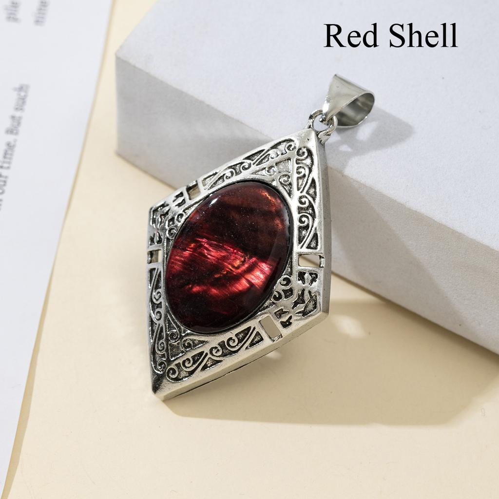 1Pc, Reiki Healing Crystal Pendants Charms, Elegant Rhombus Natural Gemstone Pendant Necklace - Unique Handmade Jewellery, DIY Gifts for Women Men