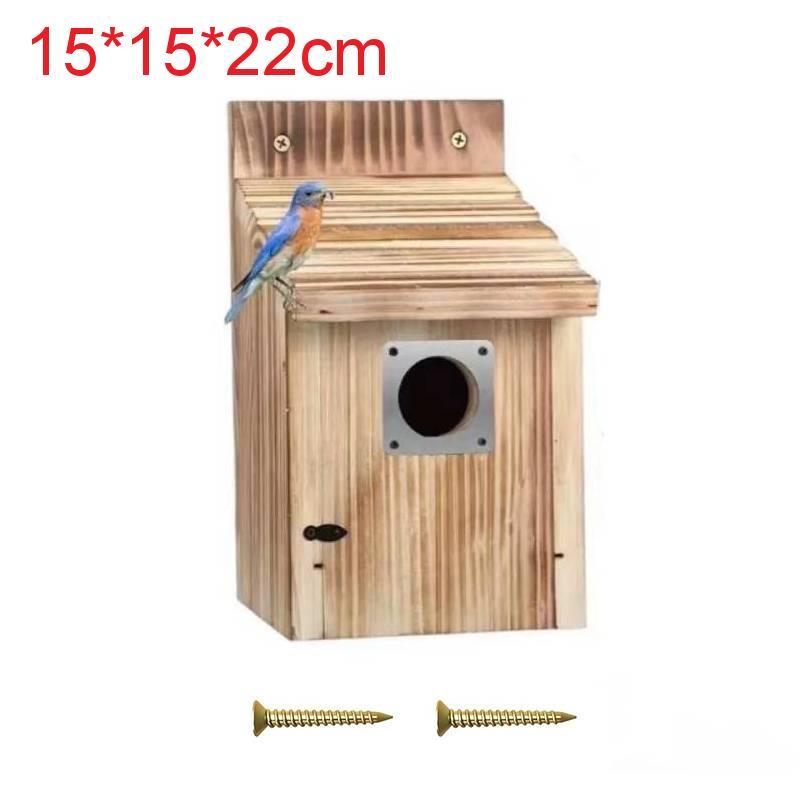 Wooden Birdhouse Outdoor Hanging Bird Cage With Perch For Garden Birds