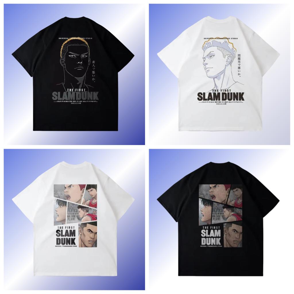 Large Cotton Men's Japanese Anime 2025 Slam Dunk Master Printed Short Sleeve T-shirt Summer Casual Loose T-shirt Top Clothing
