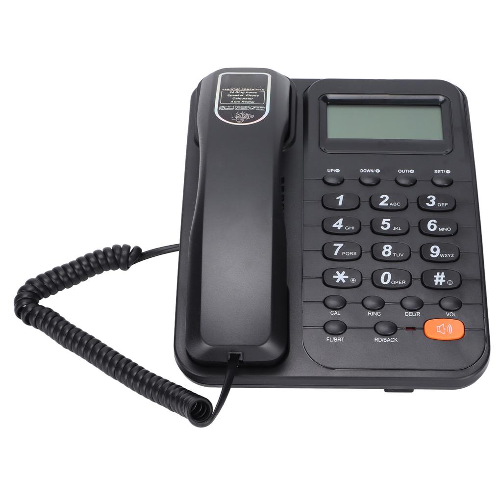 KXT2029CID Phone Hotel Home Fixed Landline Support Battery Extension Interface(Black )