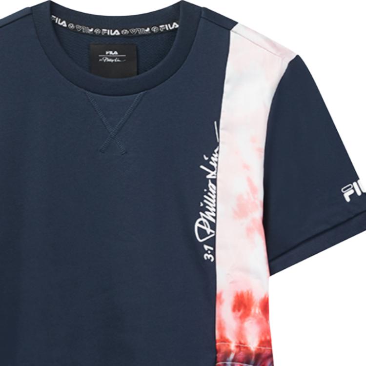 FILA X 3.1 Phillip Lim Simple Versatile Comfortable Solid Color Short Sleeve Dress Women dresses Deep-Sea-Blue F11W026313F-NV