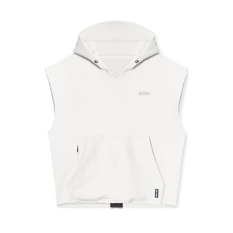 Men's Spring & Autumn Youth Thickened Multi-Pocket Sleeveless Hoodie and Sports Vest.