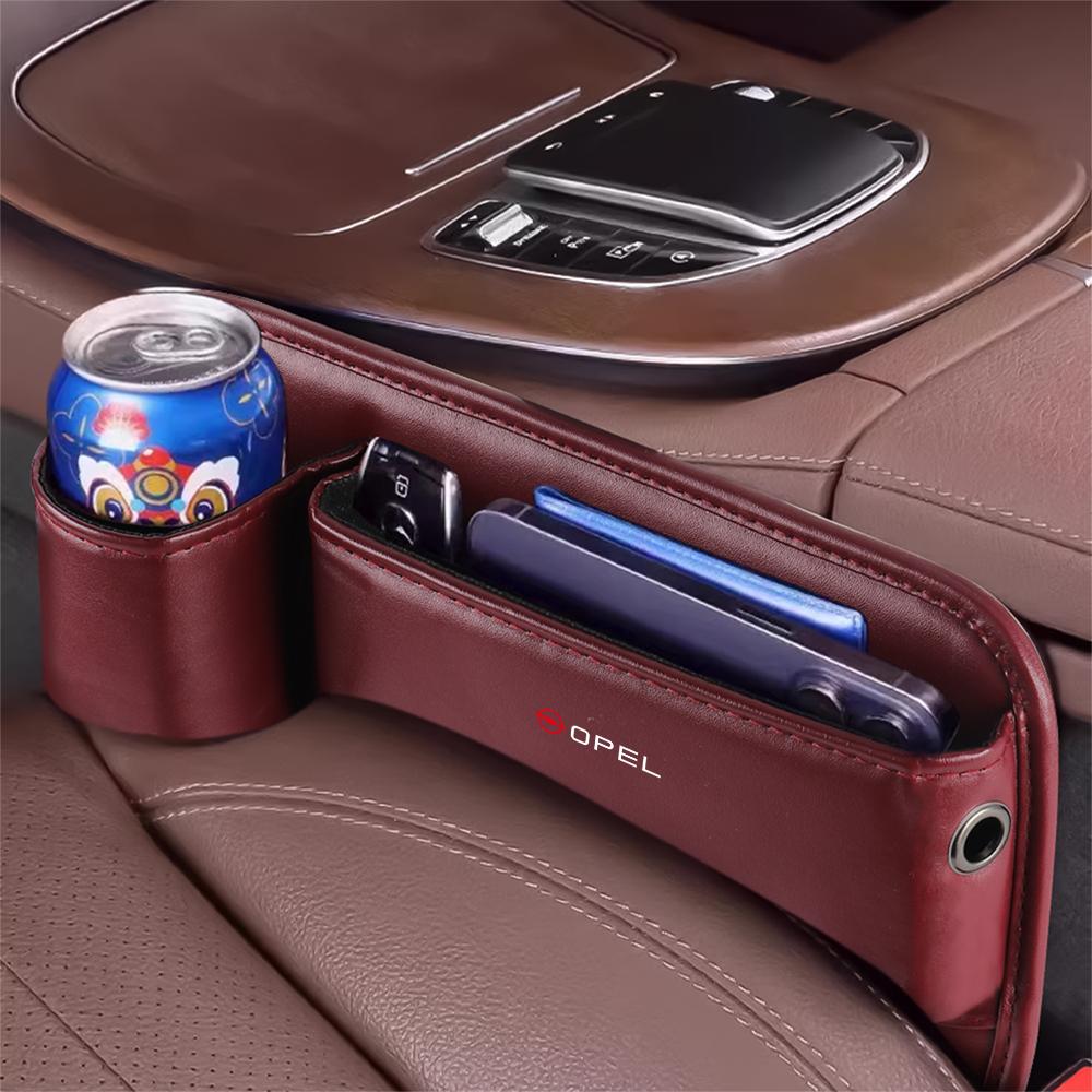 Car Seat Gap Storage Box Crevice Side Organizer With Cup Holder For Opel Zafira B Corsa D Insignia Mokka Regal Car Wheel Hubcap DP2