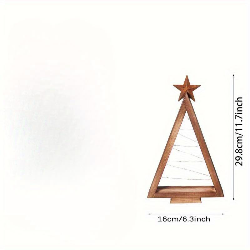 Wood Christmas Trees with Lights, Modern Farmhouse Christmas Tree Table Centerpiece Decoration for Home Party Table