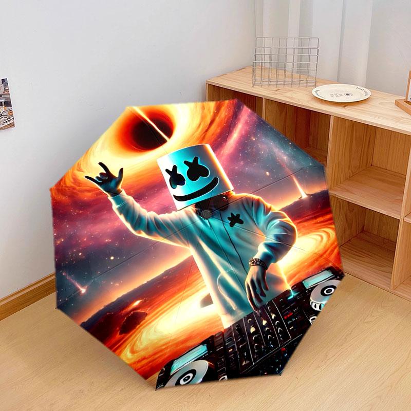 marshmallow Pattern Pattern New Style Umbrella, 1 Piece Automatic Folding Umbrella, Portable Foldable Travel Umbrella, Outdoor Umbrella,Birthday Gift