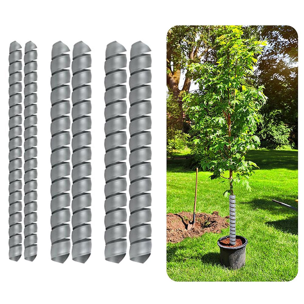 6 Pieces Adjustable Plastic Tree Trunk Guards Spiral Protectors for Saplings 16 Inch Waterproof and Reusable Wraps