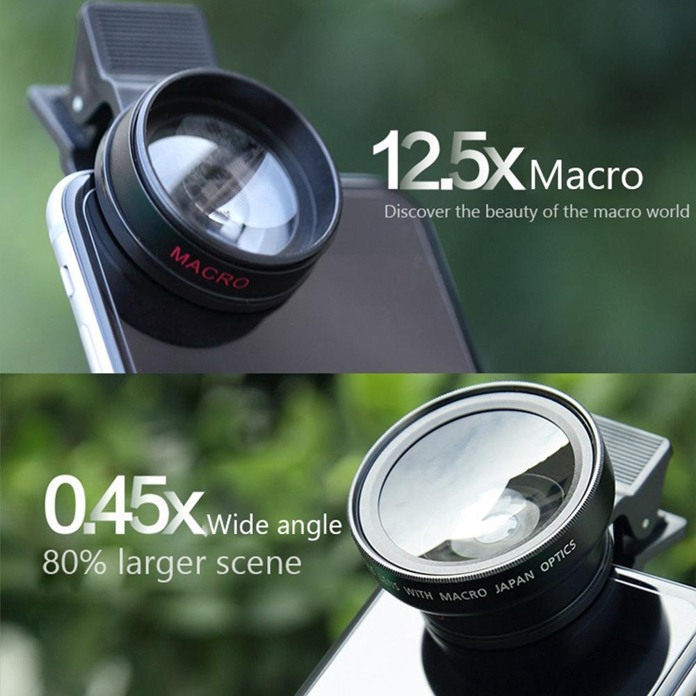 Profesionální super širokoúhlý + makro HD objektiv 0,45X 49UV Super širokoúhlý + makro HD objektiv pro iPhone Android