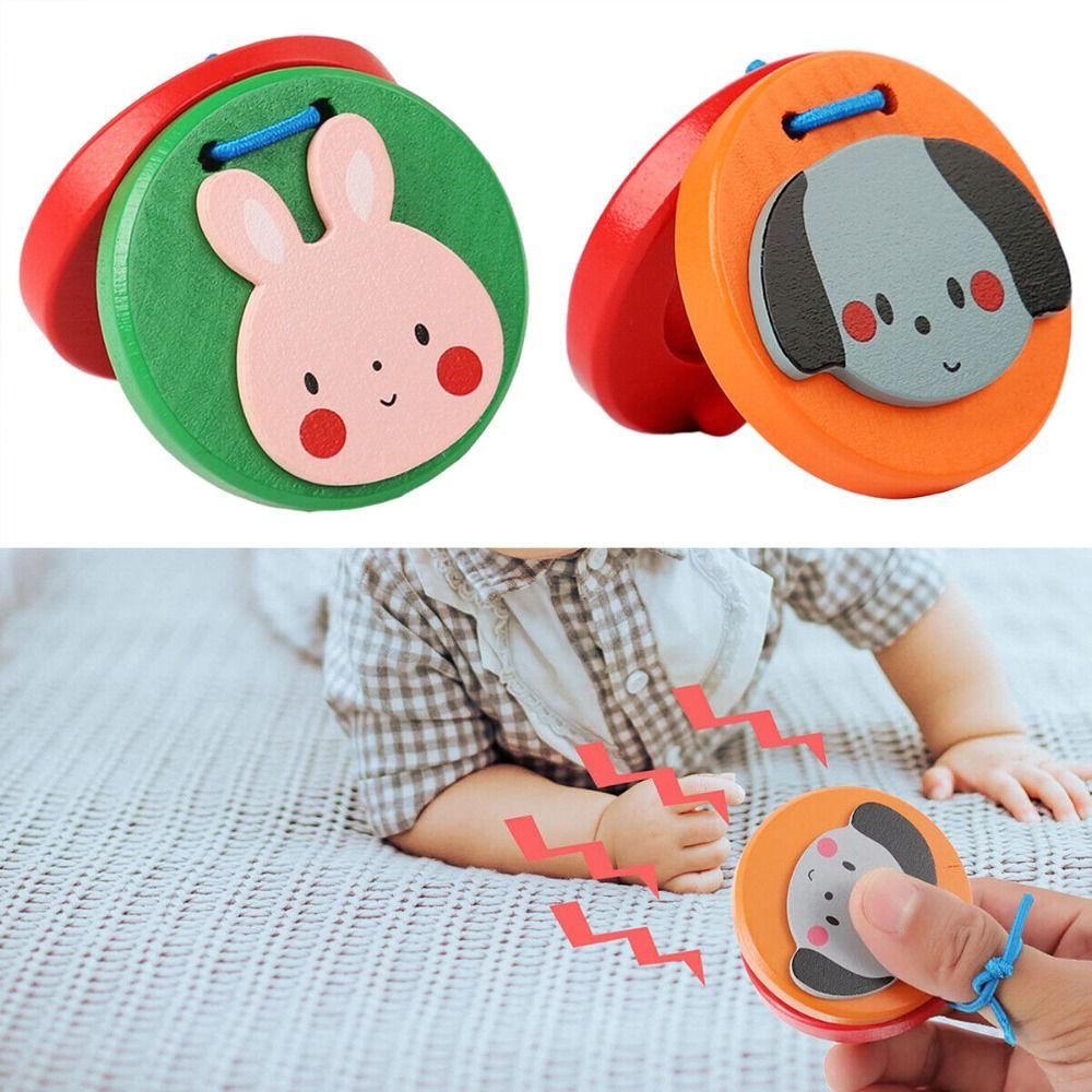 

Круглый детский музыкальный инструмент, игрушка, перкуссия Орфа, милые деревянные кастаньеты