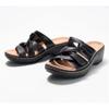 Thick-soled imitation leather muffin wedge heel fish mouth skin tone fashion Velcro sandals women's shoes