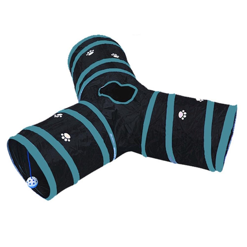 3 Holes 2Colors Foldable Pet Cat Tunnel Indoor Outdoor Pet Cat Training Toy For Cat Rabbit Animal Play Tunnel Tube Y-Joint